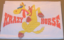 Krazy Horse cartoon character embroidery